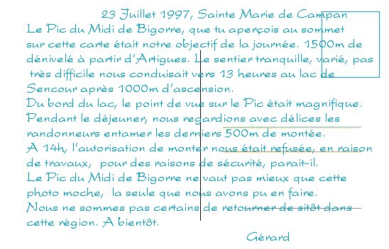 Verso de la carte postale